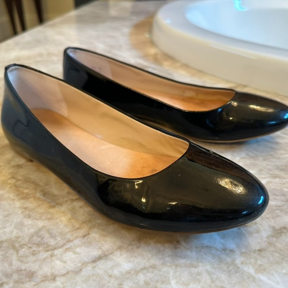 Dr. Scholl's Black Patent Flats 7.5B